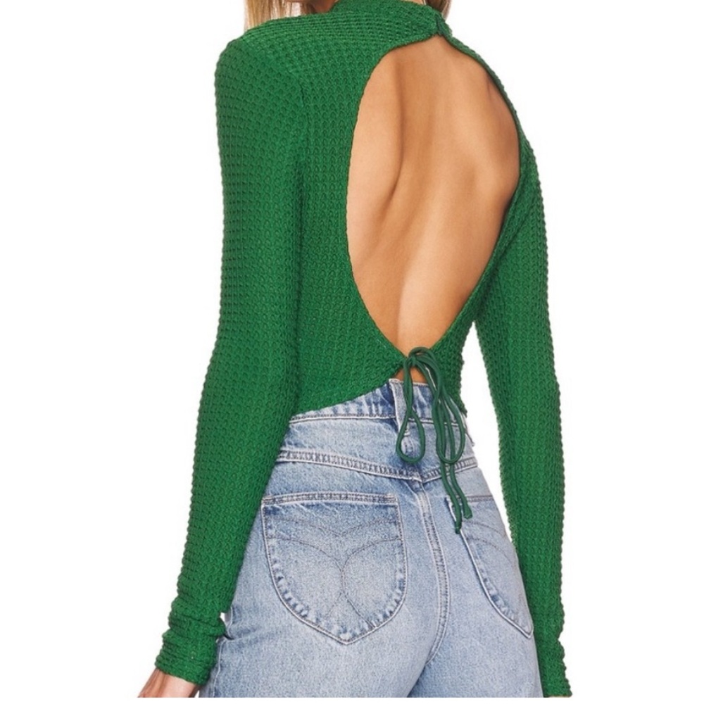 ASTR Ladies green backless top